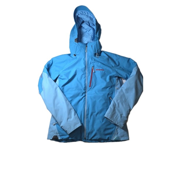 Patagonia Powder Bowl Jacket Womens Med Goretex Recco Ski Snow Blue 2 Layer